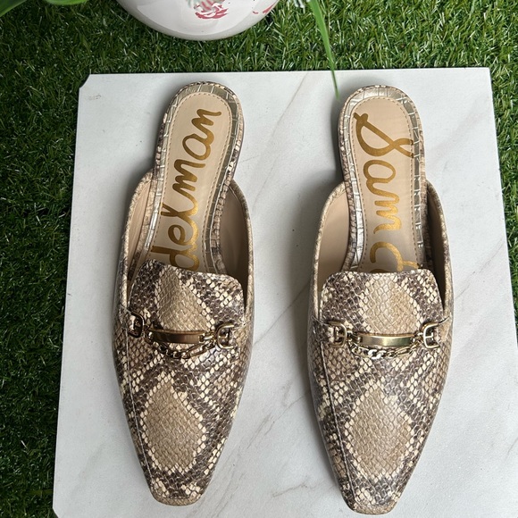 Sam Edelman mules slip on Evelan in Wheat Snake flats size 7.5 - Picture 8 of 15